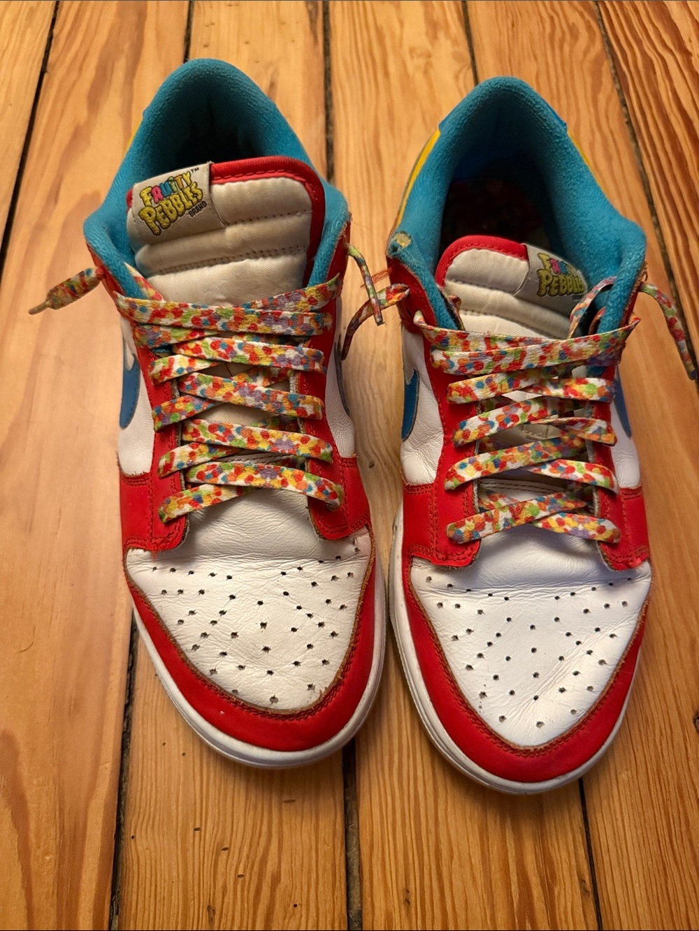 Fruity Pebbles Nike Dunk Colorful Sneakers with Multicolor Laces Men